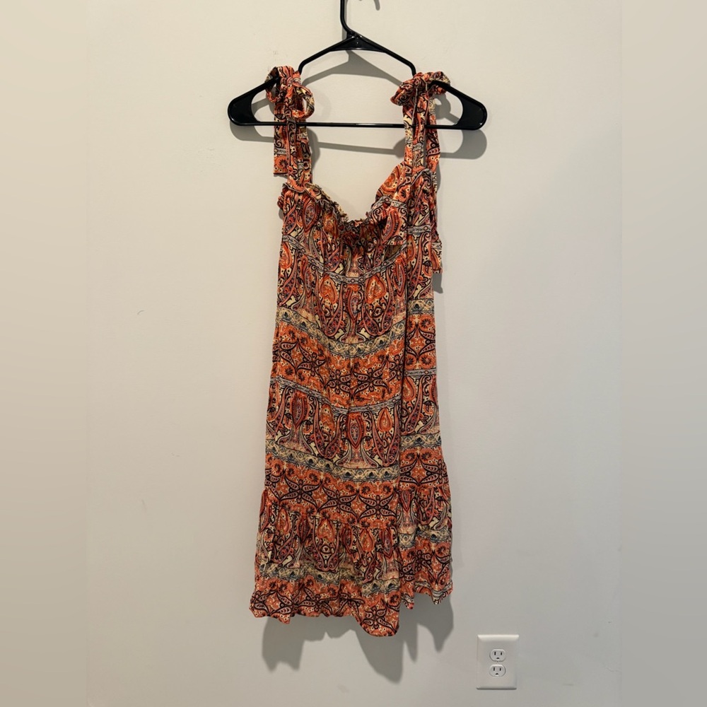Orange Patterned Women's Dress